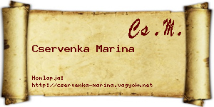 Cservenka Marina névjegykártya